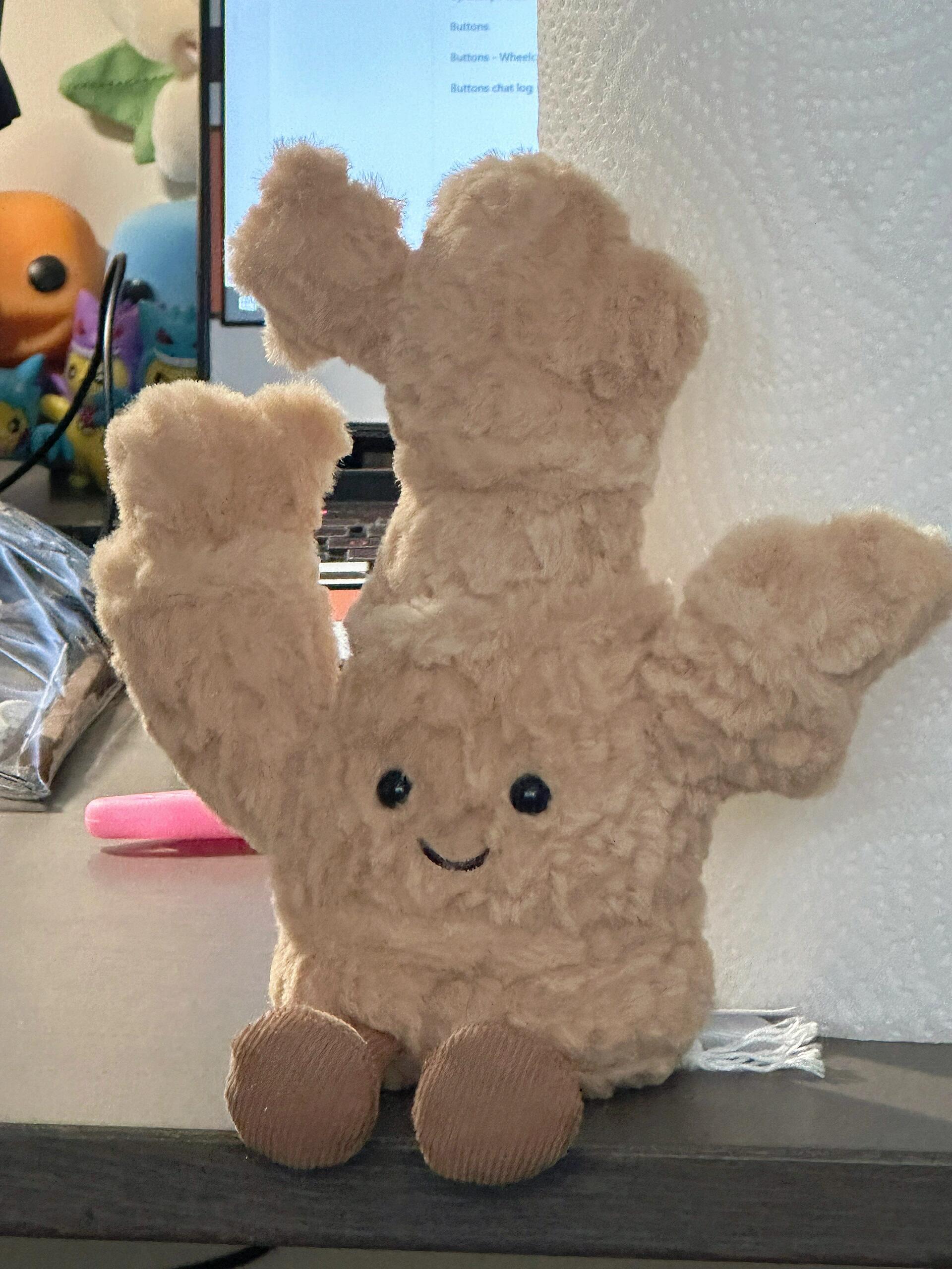 英国JELLYCAT2024新品趣味生姜双叶桃子茄子宝宝毛绒安抚玩偶送礼