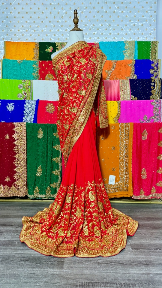 印度六米全新刺绣纱丽