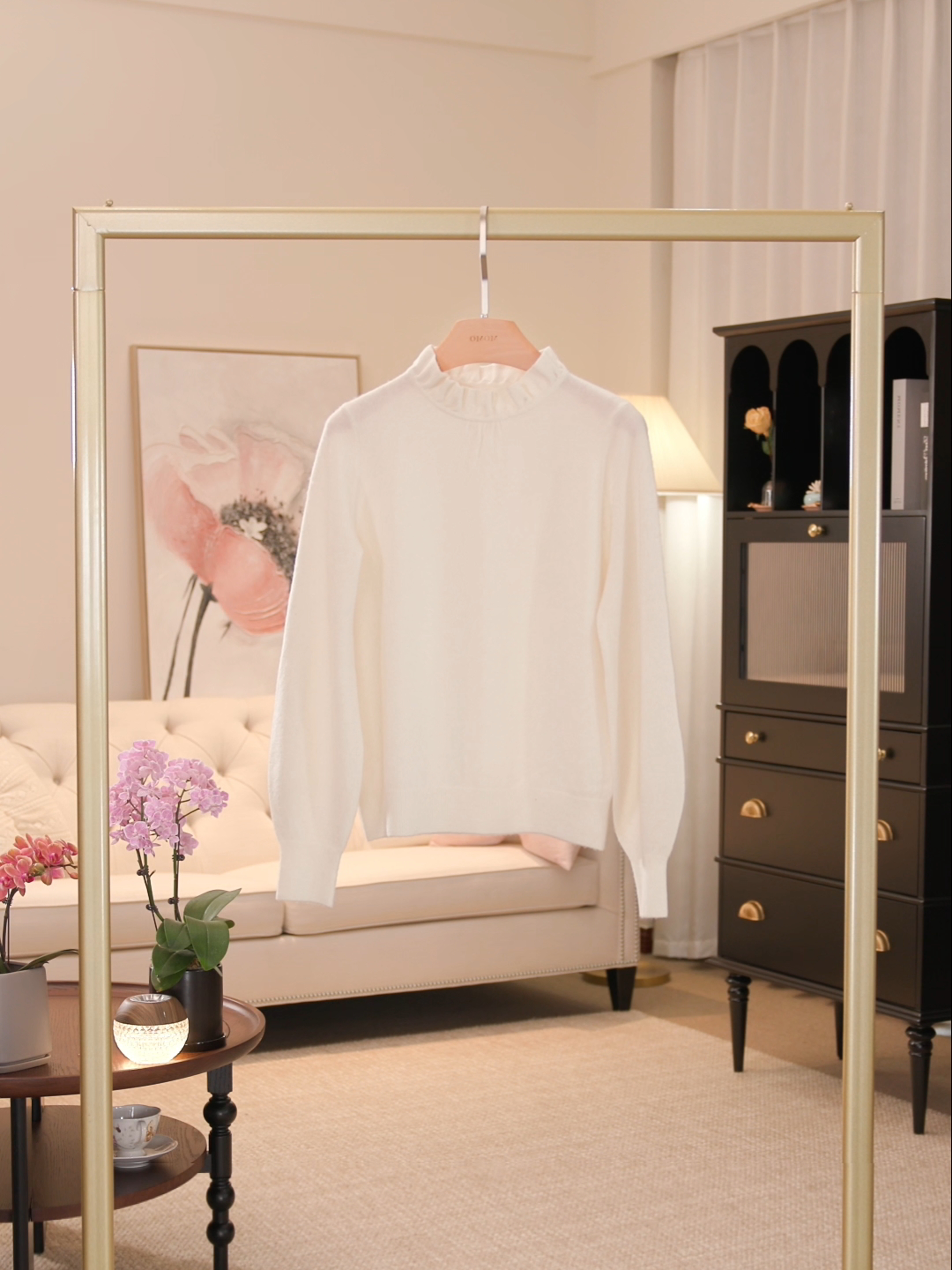 【暖心价】” 花朵 “ 10绒花边领贴身细腻保暖打底衫套头毛衣