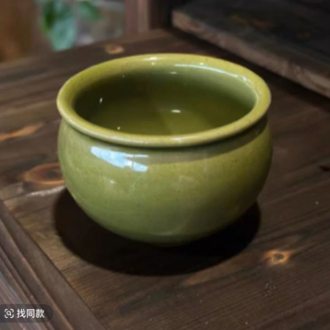 龙泉青瓷茶杯中式陶瓷手工手绘复古绿色竹节杯扳指杯品茗主人杯