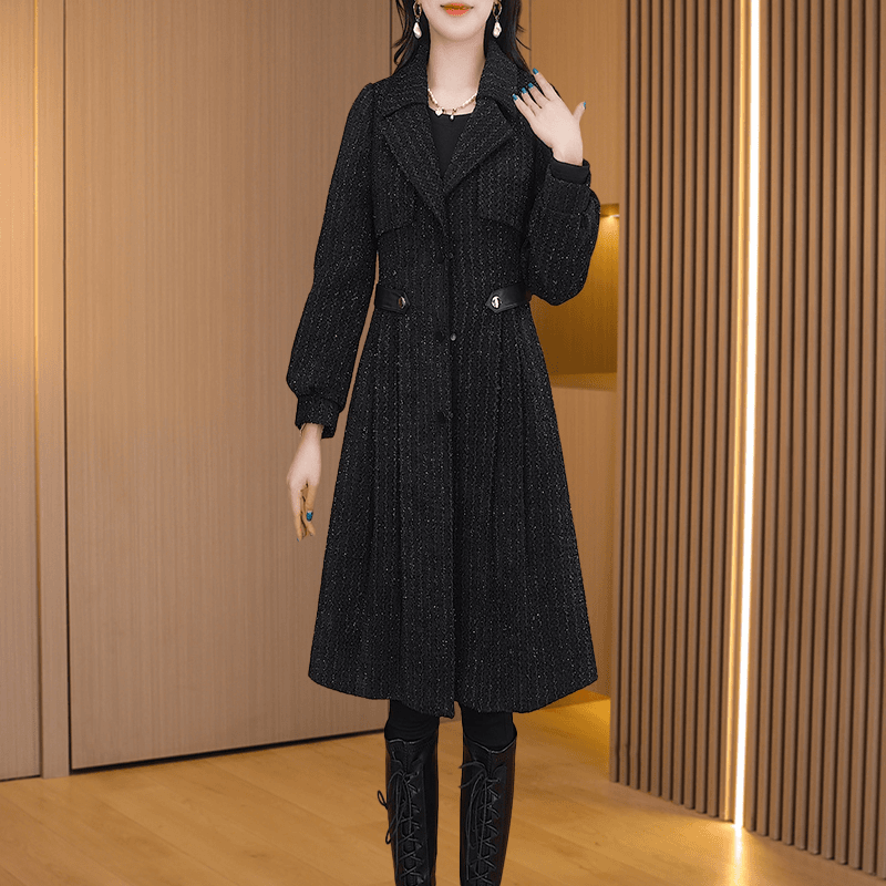 现货 大衣女款爆款2025新款女士中长款外套秋冬款斗蓬大衣外套
