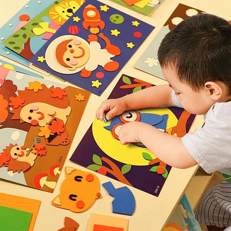 幼儿童EVA手工贴画3D立体贴纸DIY手工制作粘贴益智套装玩具粘贴画