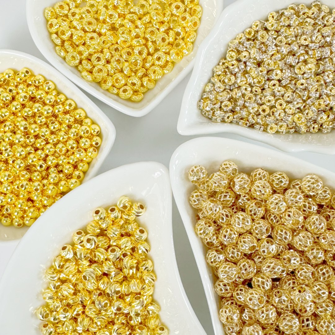 【隔珠】高保色隔珠镂空珠切面珠 雪花隔片 弯管 广东diy配件手机链