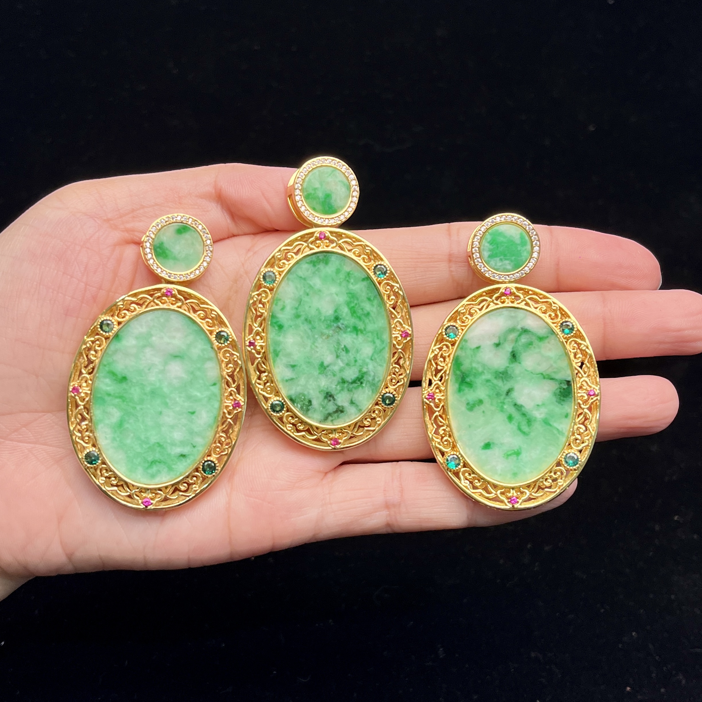 S925银翡翠圆牌(赠高货绳/多样性发货只发一件) F275