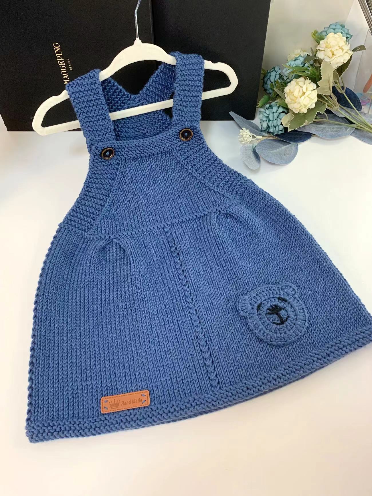 小秋！牛仔背心裙材料包！（非成品）一团二两宝宝毛线！