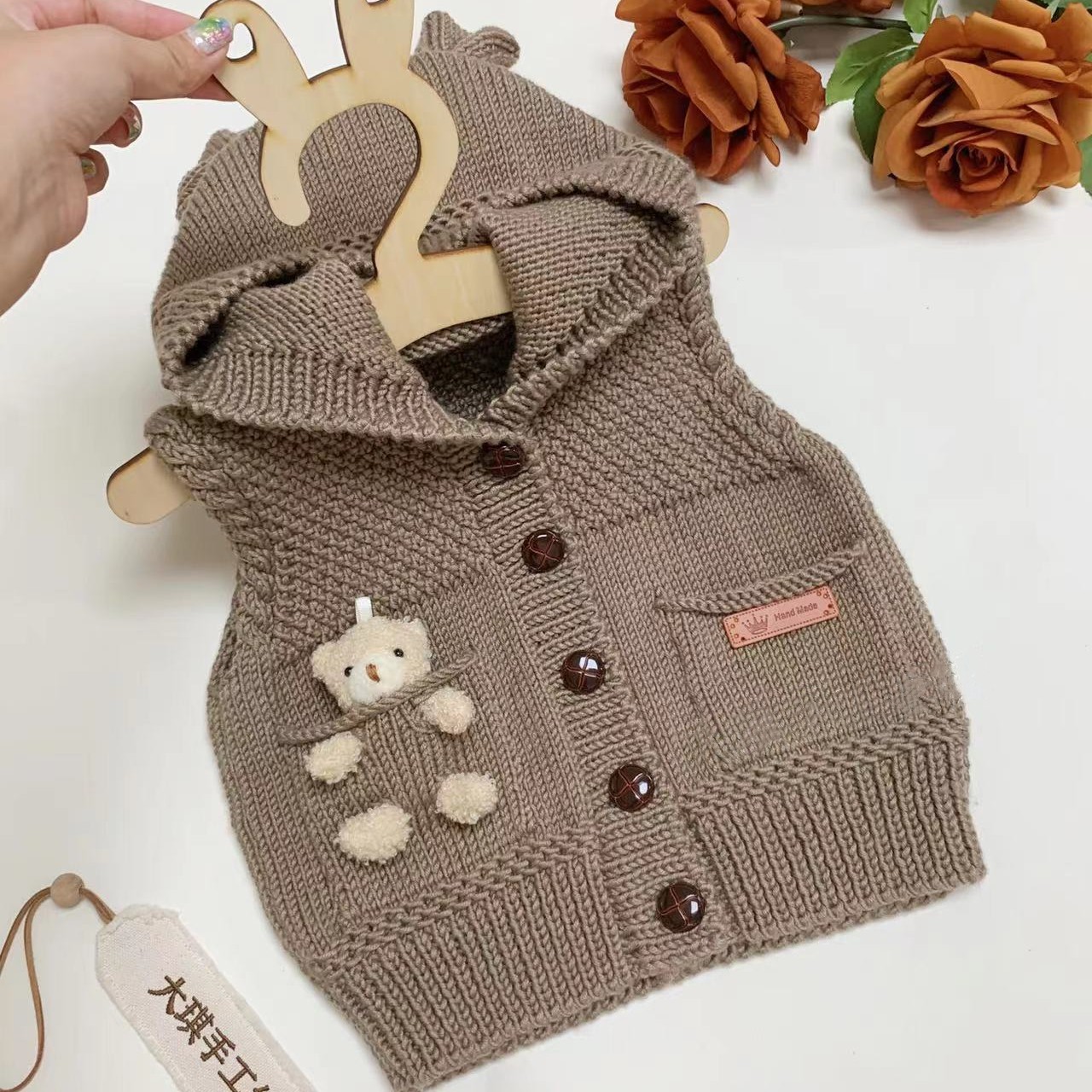 小熊背心款材料包！一团二两宝宝棉线！