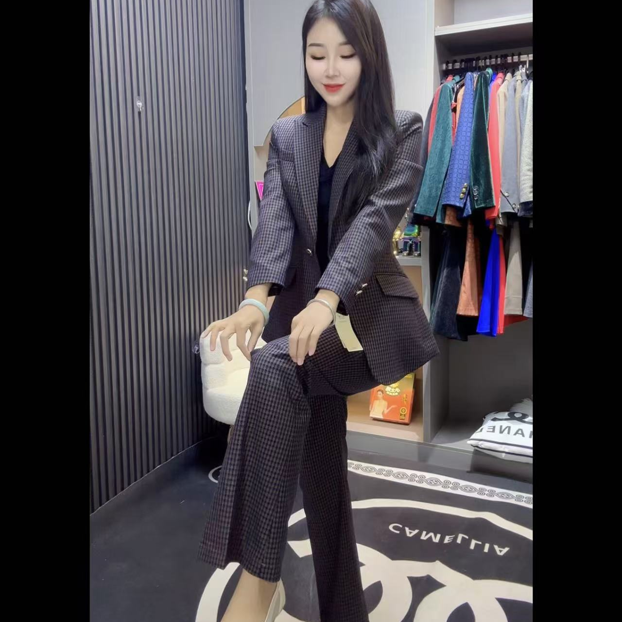 2528款上衣裤子版套装网红气质时尚女装网红百搭西装修身轻奢