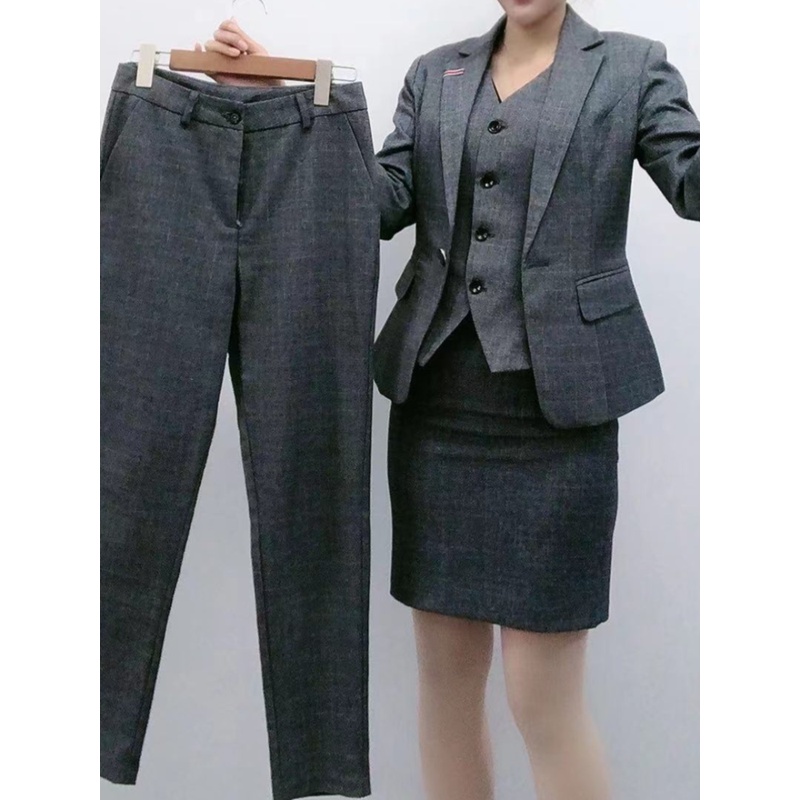 A1808款时尚套装（灰色，黑色）修身气质西装秋冬显瘦网红女神范商