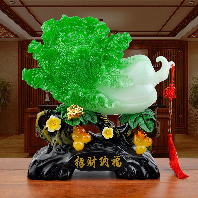 白菜玉白菜摆件百财如意摆件白菜家居玄关装饰品乔迁送礼高档礼品