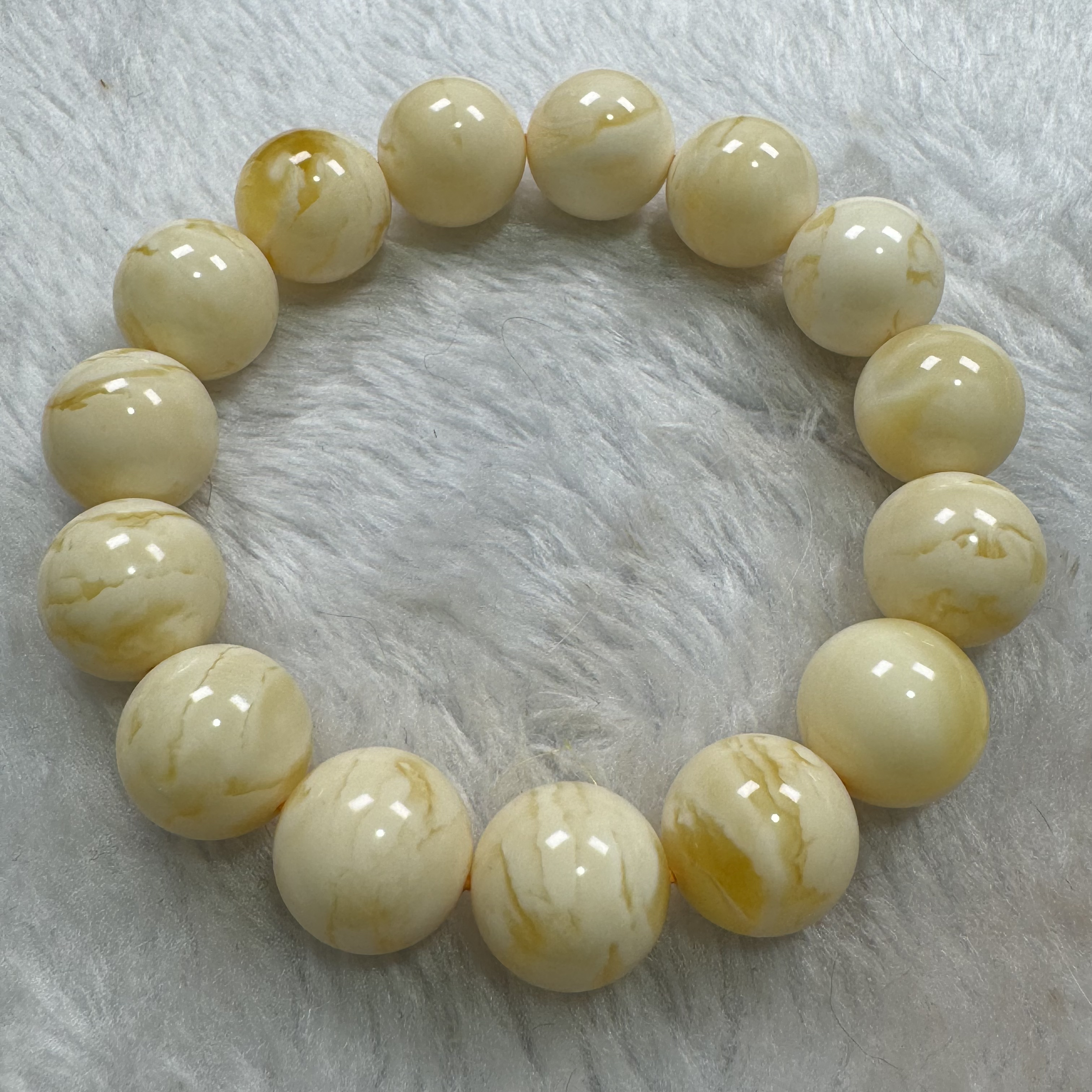 蜜蜡白蜡俄料同料金瓷白白 15+ 尺寸白色