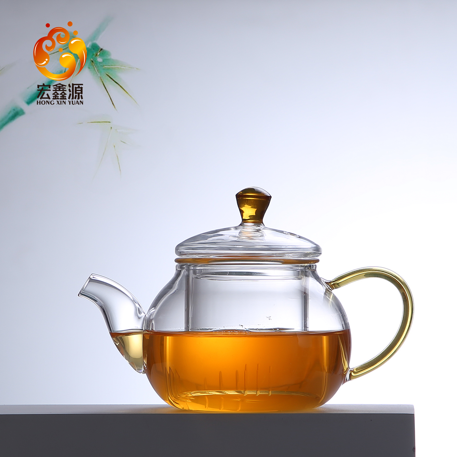宏鑫源小容量纯手工小号日式手工透明家用茶壶过滤加厚泡茶壶耐热