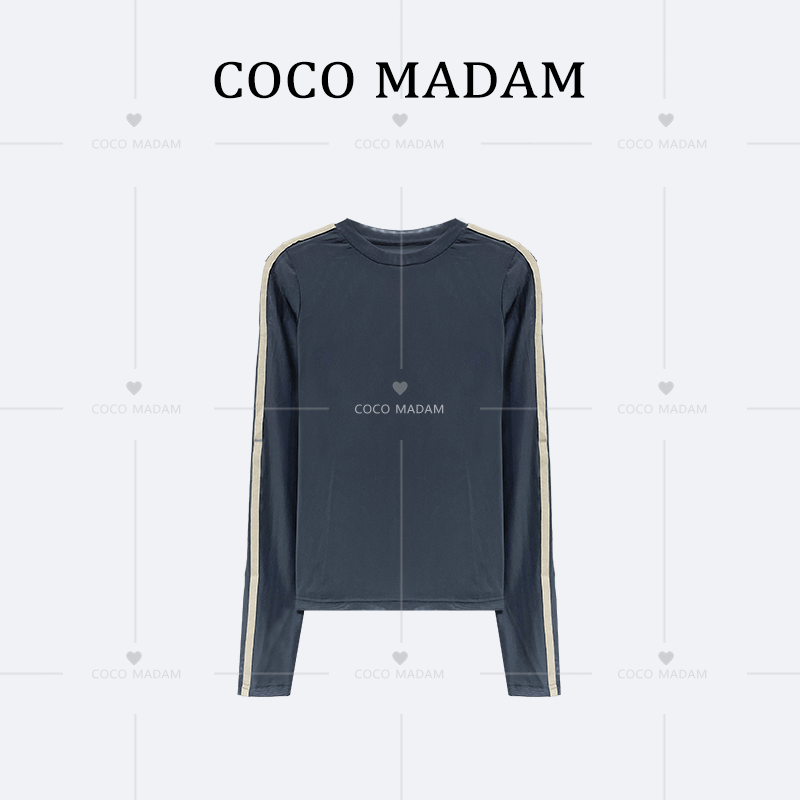 《An ni》Ani-B140 时尚夏季双条杠网纱套头上衣