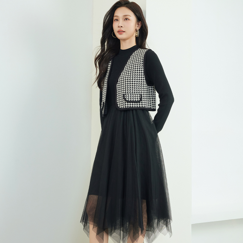 【品牌折扣】佳人苑连衣裙冬季新款J349008