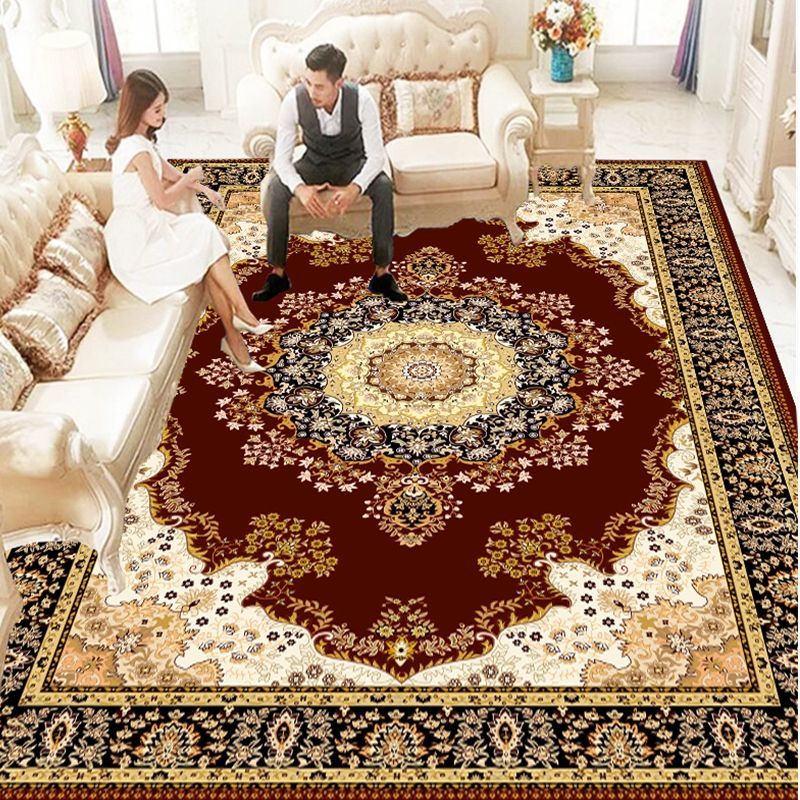 欧式客厅地毯家用古典美式房间卧室床边沙发茶几毯满铺可水洗地垫