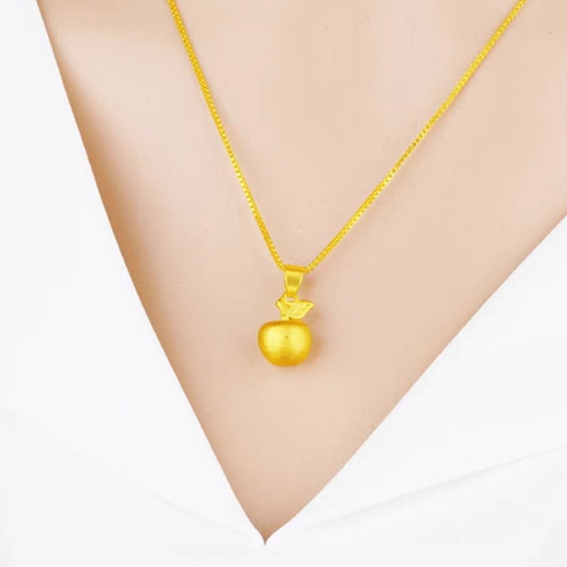 铜合金吊坠 礼物实心小苹果项链饰品精致素款精美轻奢时尚百搭款