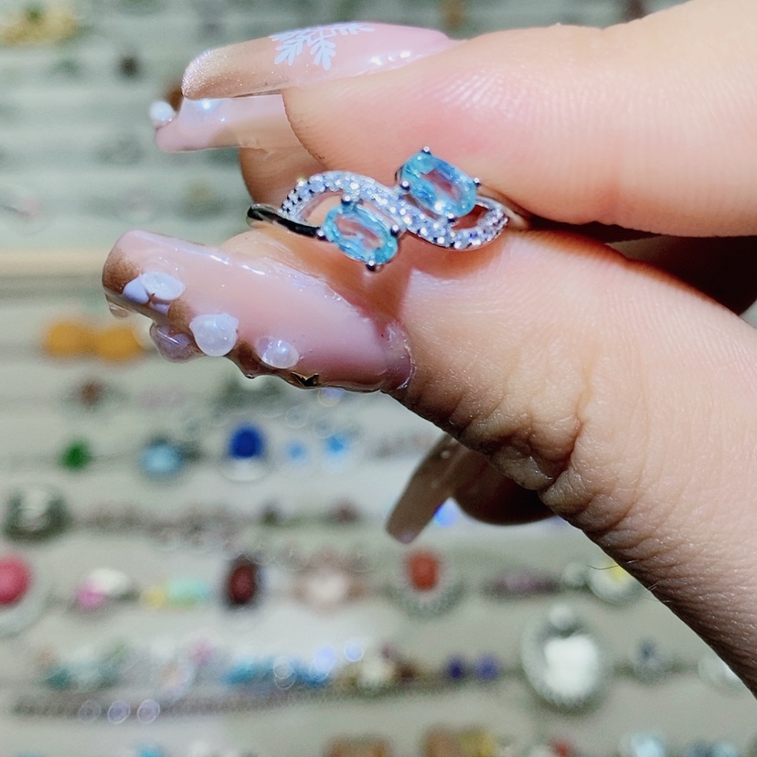 【闪购商品】烟晶戒指银S925镶嵌