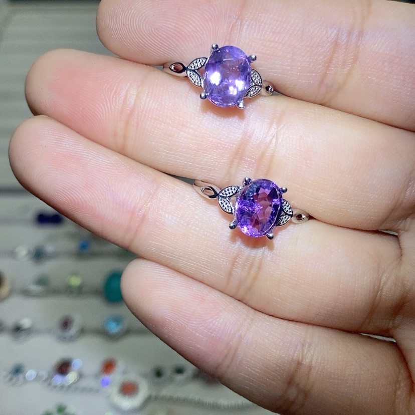 【闪购商品】烟晶戒指银S925镶嵌