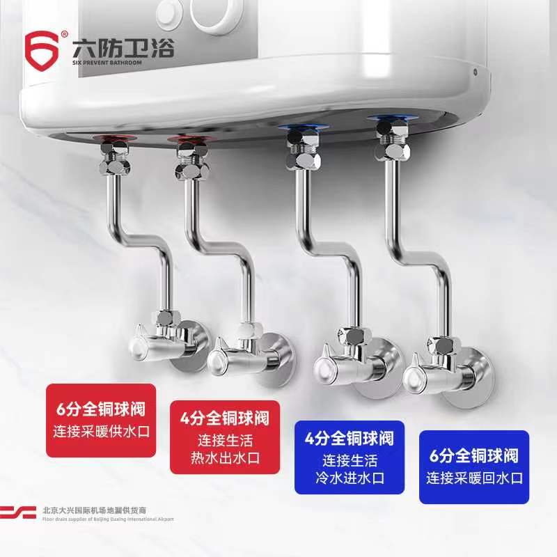 六防壁挂炉专用6分球阀大流量阀燃气热水器阀门全铜加厚冷热通用
