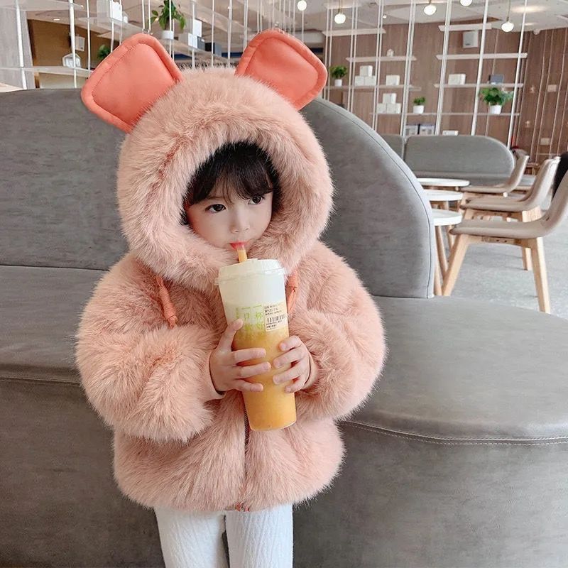 洋气婴儿毛毛衣外套保暖冬季儿童棉衣中小童冬装袄潮