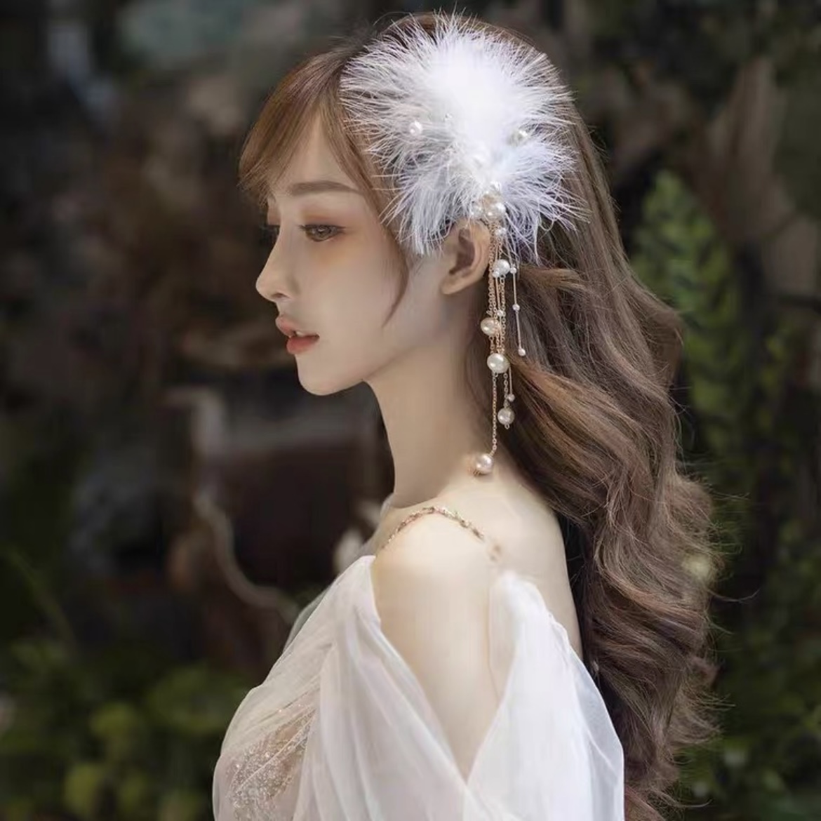 超仙温柔风网红款羽毛发夹头饰少女发饰仙女仙气森系