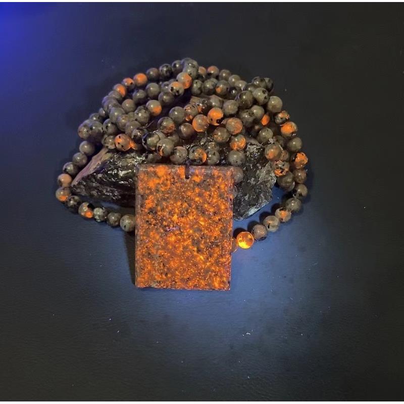 【官方正品】卡8mm108颗带无事牌奇石天然原矿火灵芝药王石无事牌