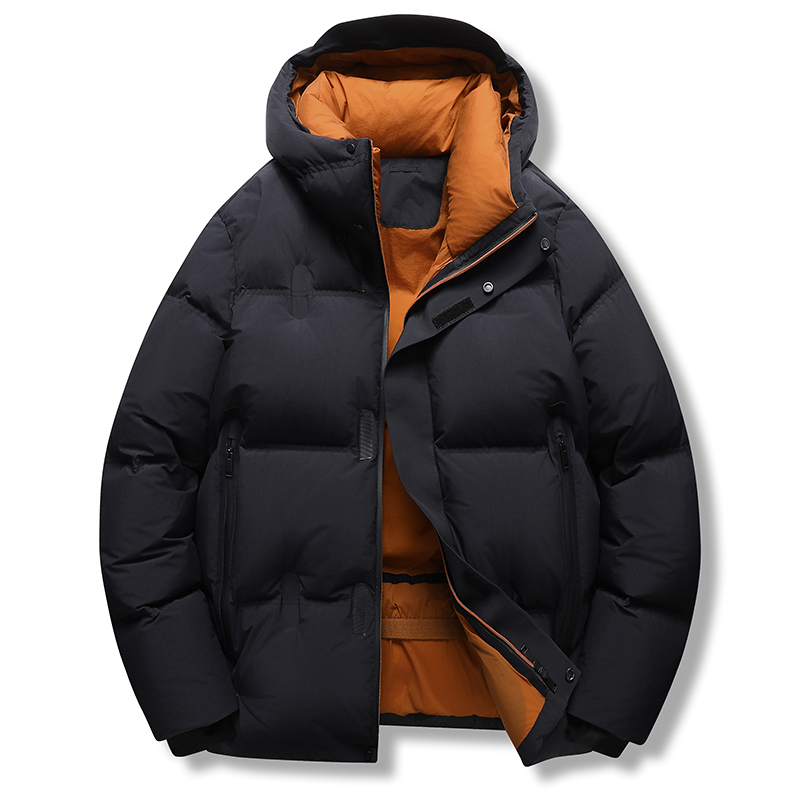 【杰家同款】大码男装冬季新品短款连帽加厚保暖尼龙束腰休闲羽绒