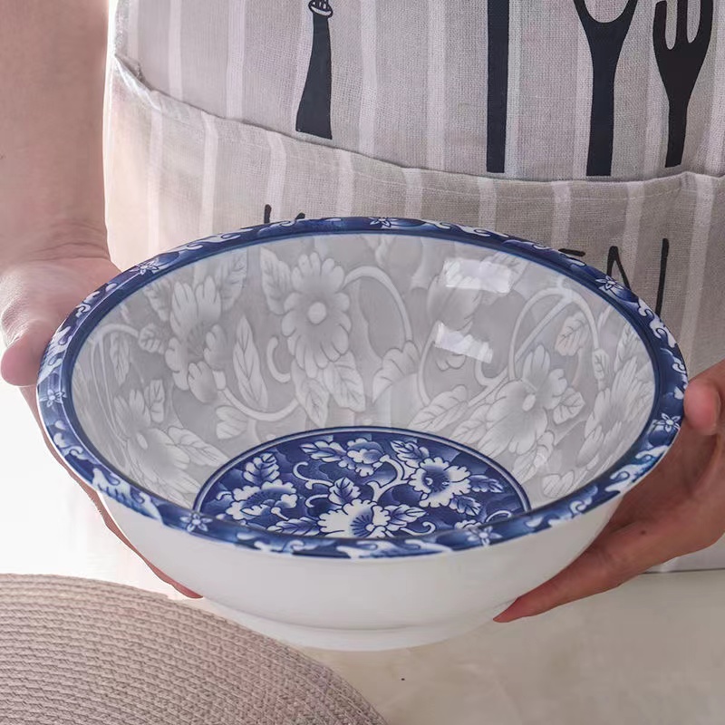 10英寸青花瓷汤古陶瓷大汤碗釉下彩中式家用加厚商用大碗大号