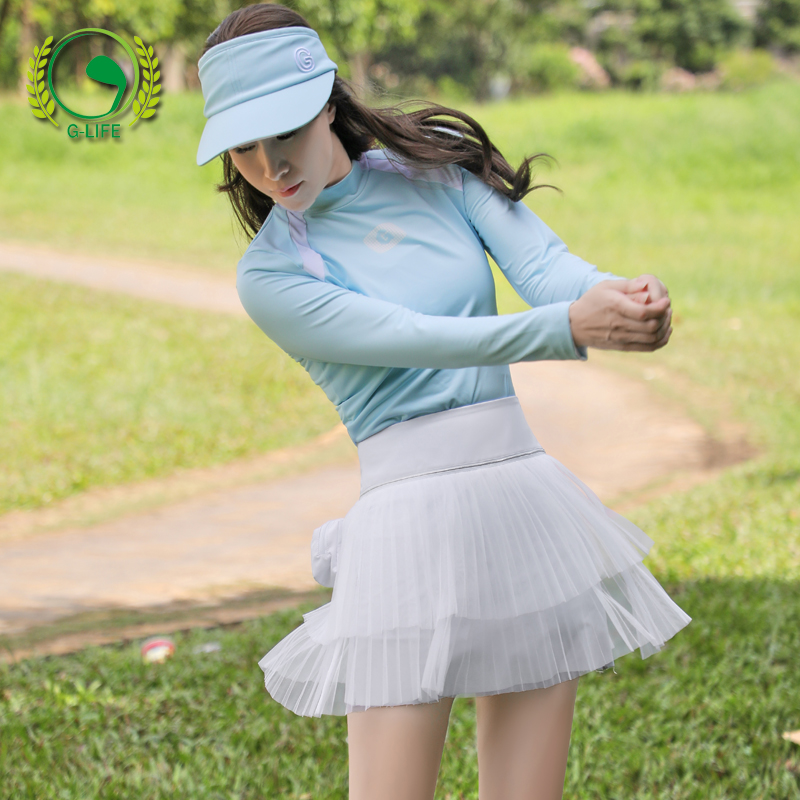 life高尔夫服装女长袖立领t恤速干上衣女装运动球服