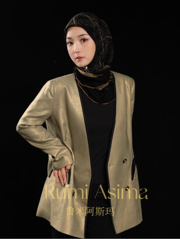 鲁米阿斯玛Rumi Asima |金竹吟山羊绒方巾民族头巾印花秋冬百搭