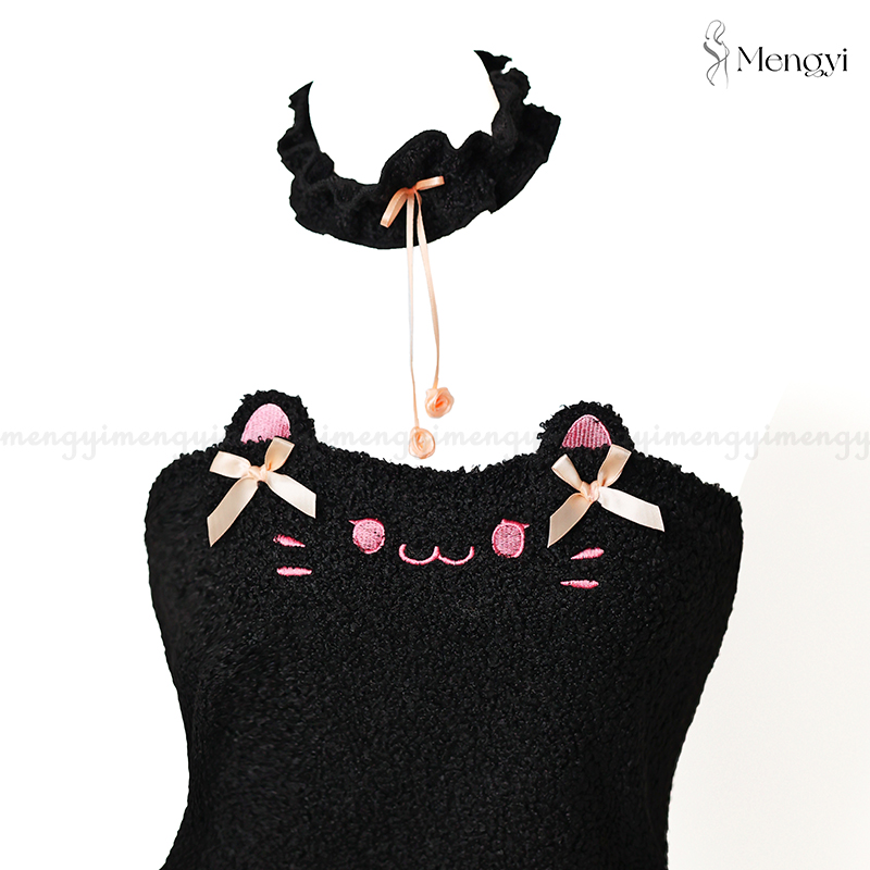 【猫娘】性感睡衣吊带女士睡裙战袍诱惑暗夜纯欲夜色套装MYQQSY-007