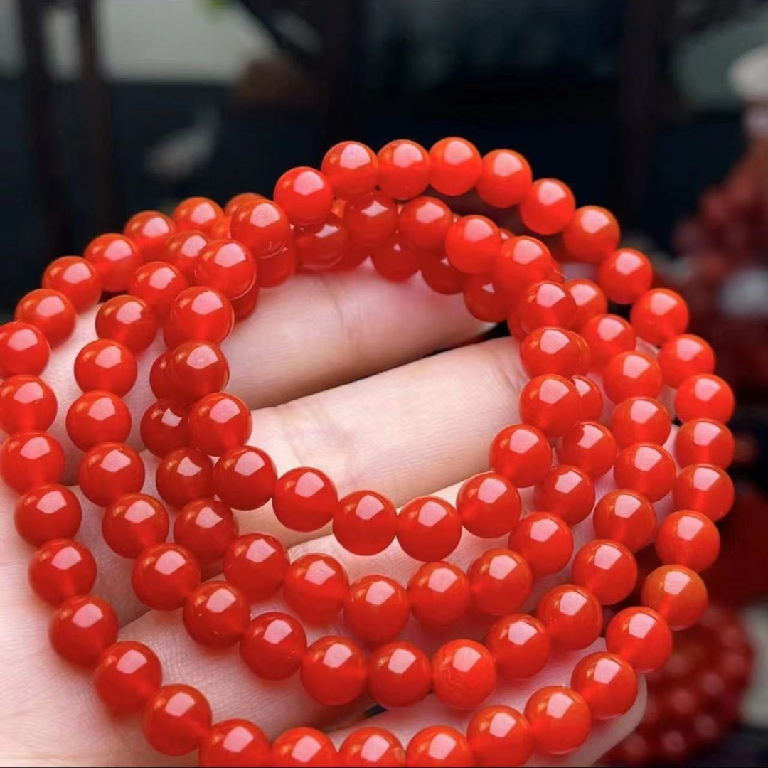 【杰哥专属】珍藏级景红108佛珠玛瑙链卡8M（多样发）（赠包装）C12