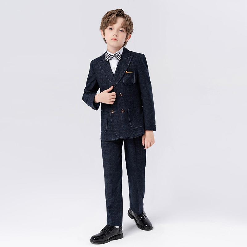 儿童西装套装帅气英伦花童礼服男童西服中大童男孩钢琴演出服秋冬