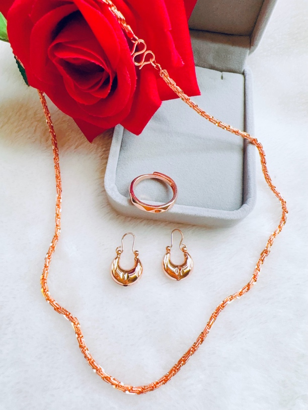 铜合金项链 parilar新款玫瑰金色精美时尚百搭项链三件套748