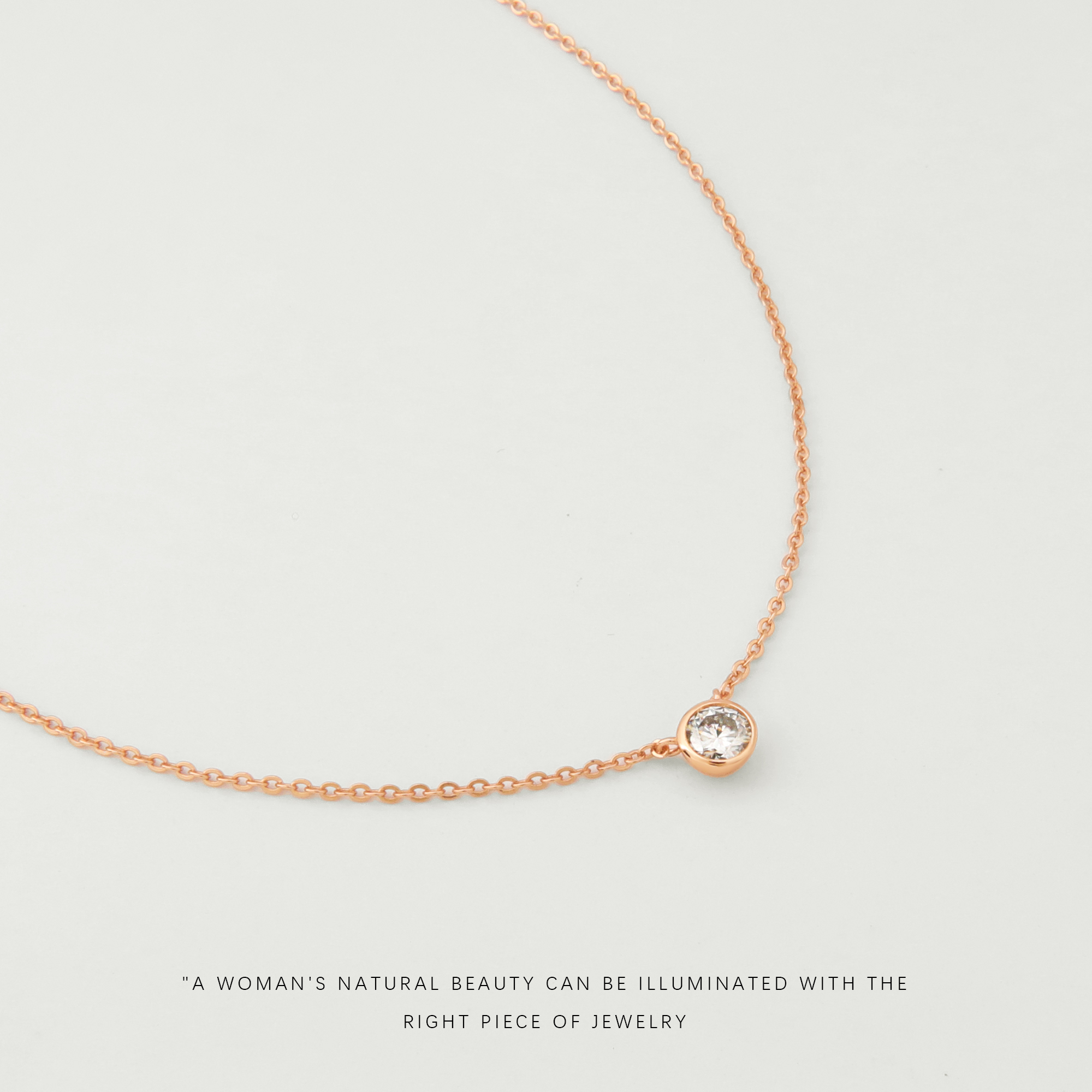 铜合金合成锆石项链 法式经典百搭高级感通勤简约项链F2781