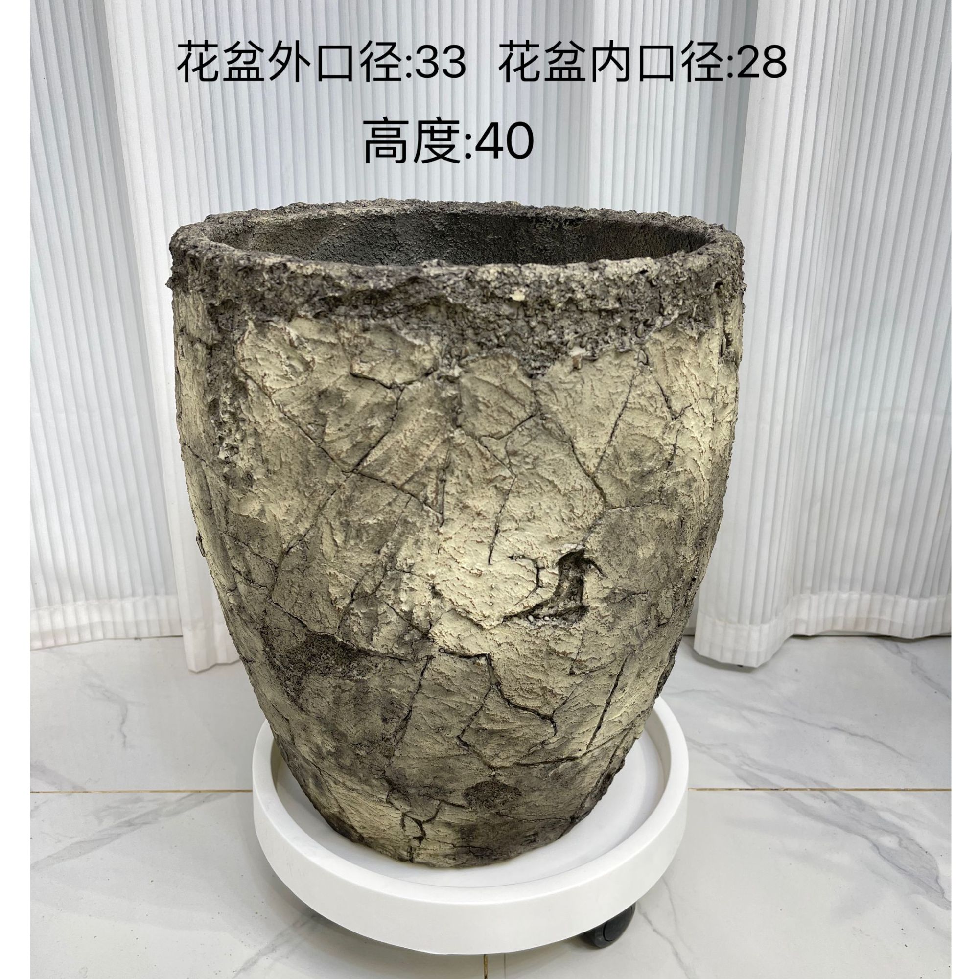 【私人定制】北欧风高端材质轻奢客厅落地百搭大气镁泥ins花盆
