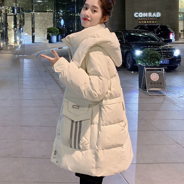 波司澄冬季工装羽绒服女中长款年新款小个子时尚显瘦白鸭绒加厚外