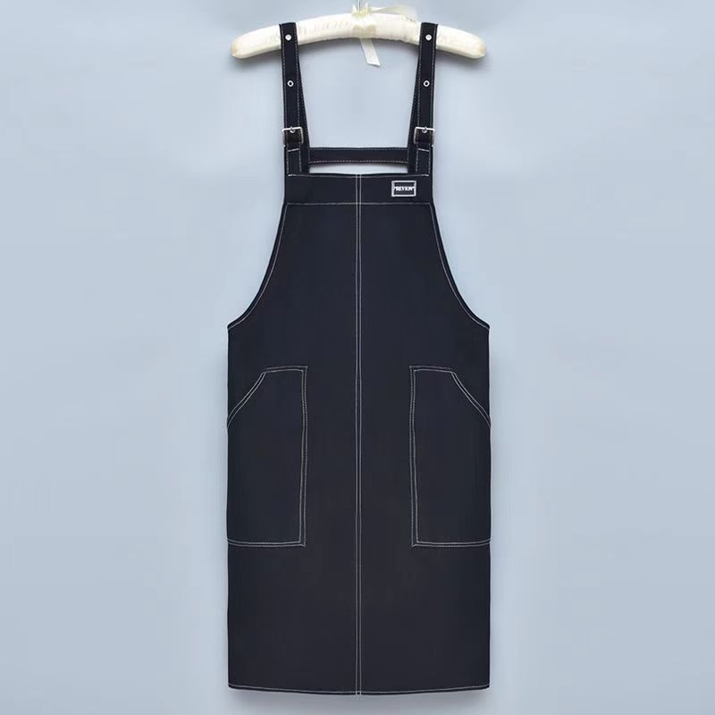 帆布围裙韩式个性奶茶店画画专用男女花艺师餐厅工作服定制logo
