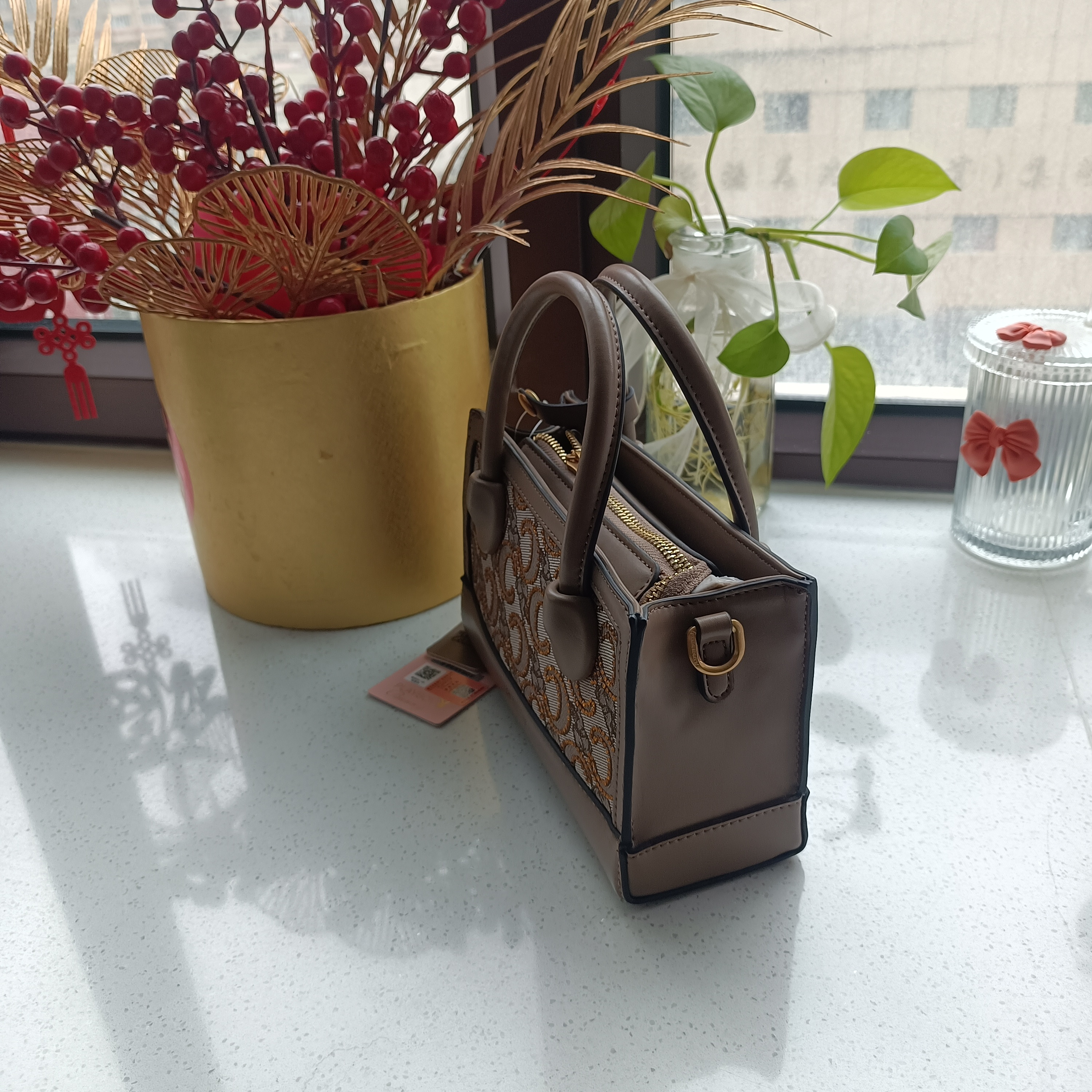 女包时尚百搭女士复古经典潮流单肩斜跨奢侈棕色刺绣款手提女士包