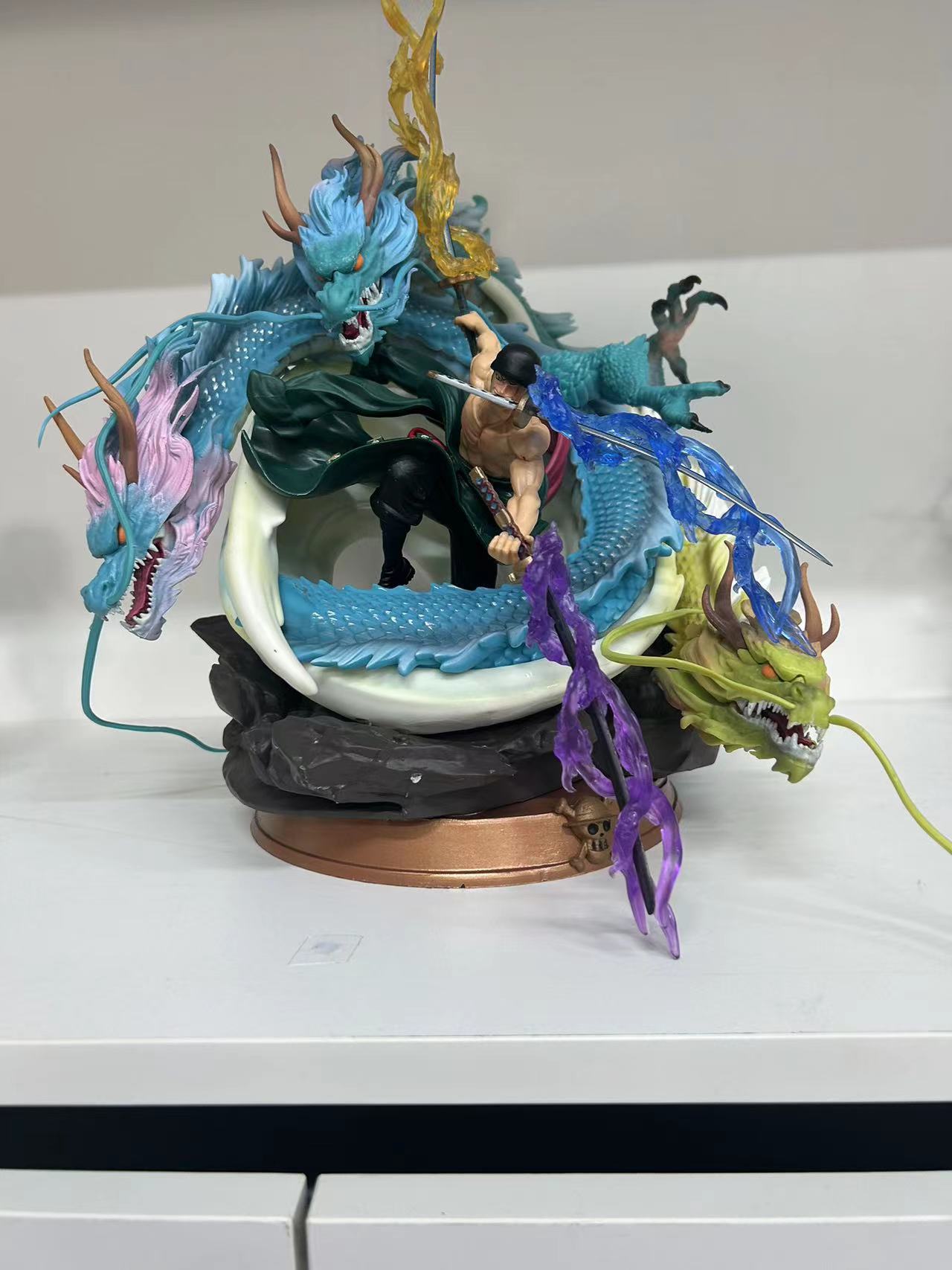 海贼王优质GK黑珍珠改三龙索隆超大龙卷风双头雕手办雕像模型摆件