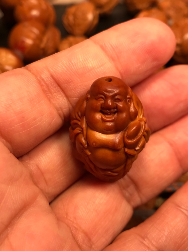 橄榄榄核纯手工雕刻弥勒单粒