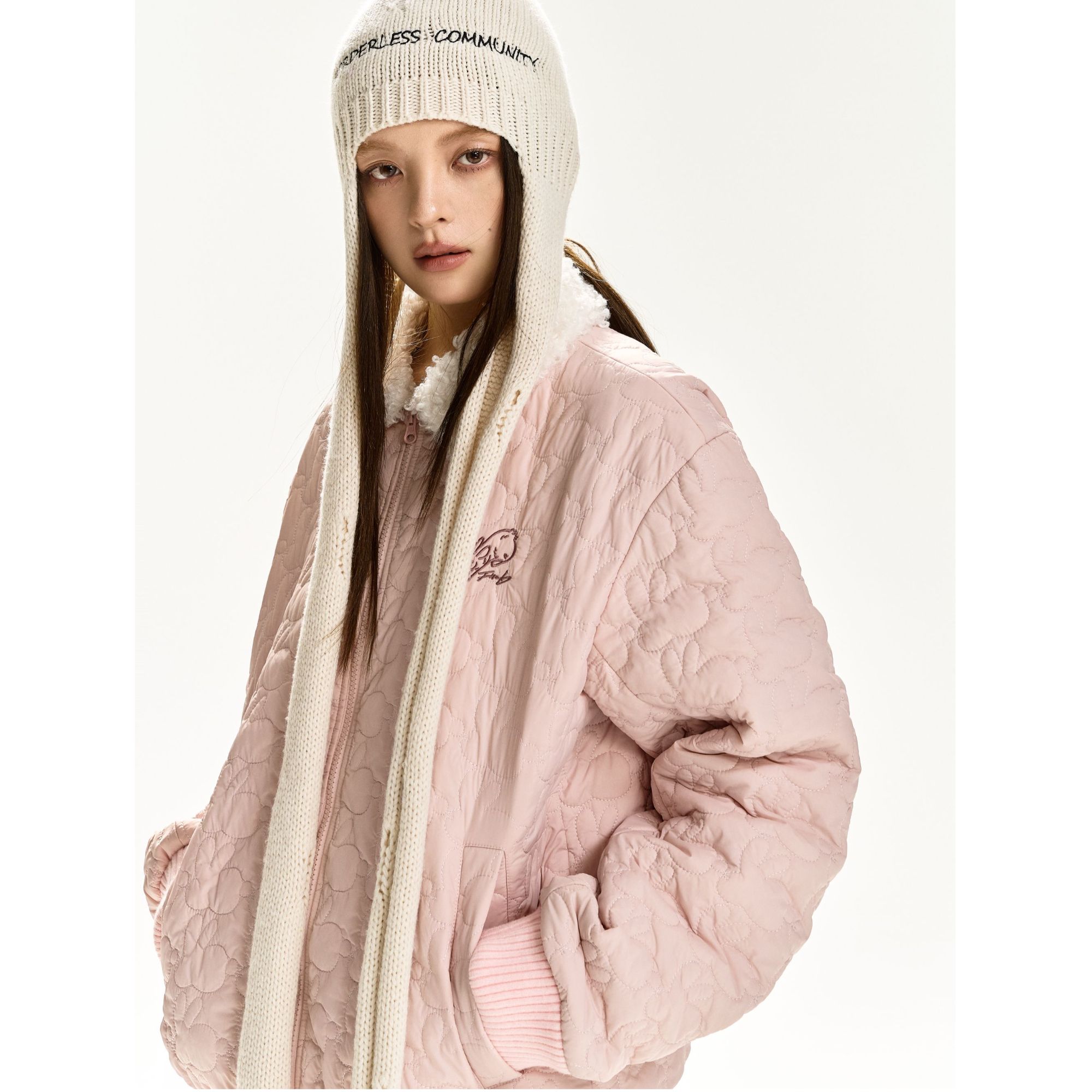 F426国潮情侣小兔子绗棉棉服秋冬季宽松外套6297