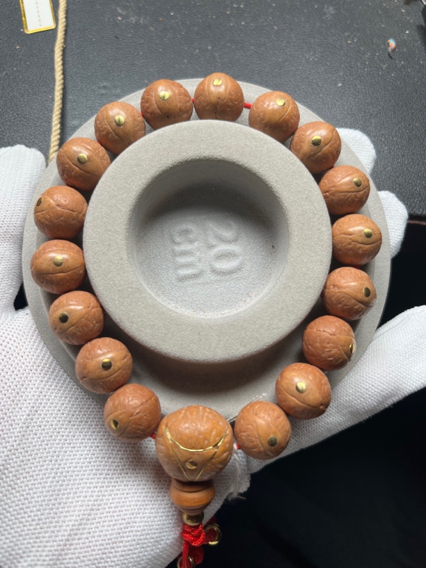 尼泊尔凤眼菩提纯手工镶嵌铜钉款货头14mm