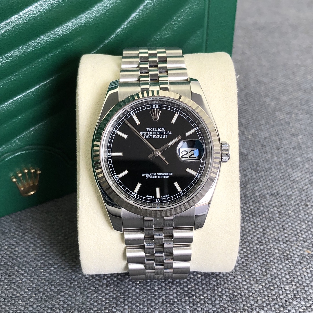 99新 Rolex/劳力士 奢侈品/日志116234黑条钉36mm小扣单表拆单