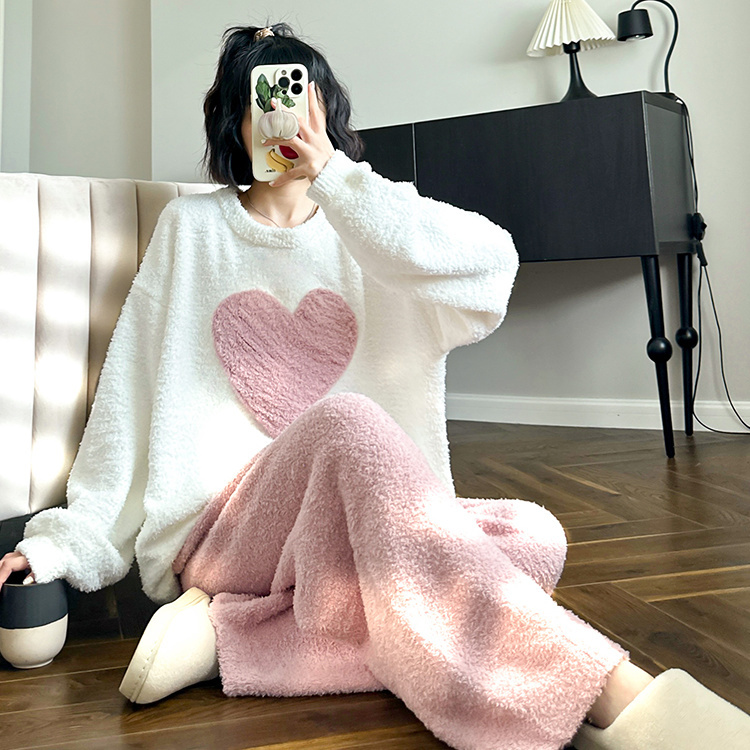 胖MM特大码300斤睡衣女冬季软绵绵日系网红加厚保暖珊瑚绒家居服