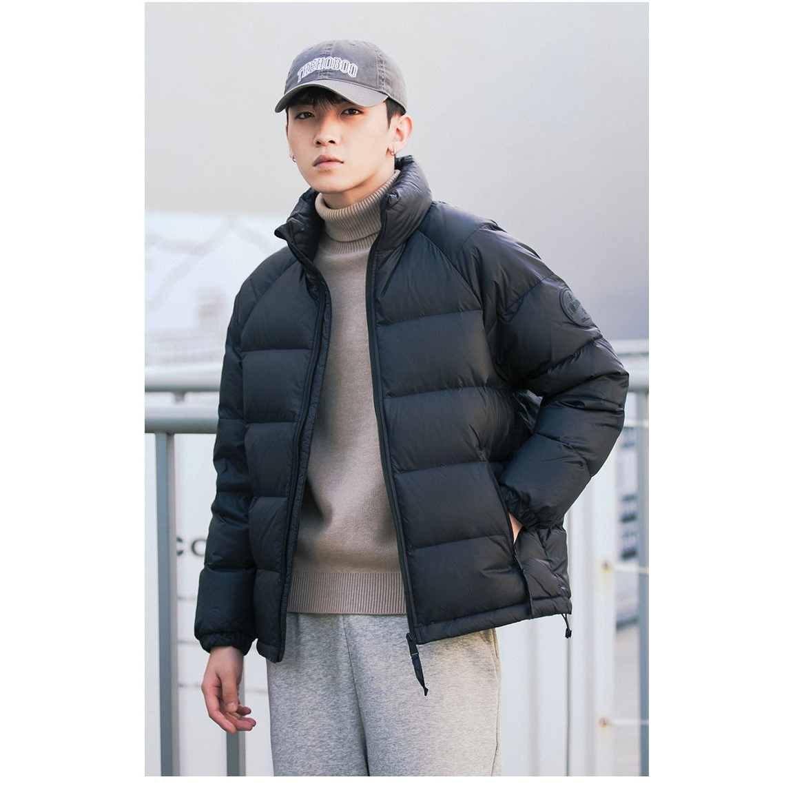 波司澄轻薄鸭绒羽绒服男冬季加绒加厚保暖外套休闲宽松防寒面包服