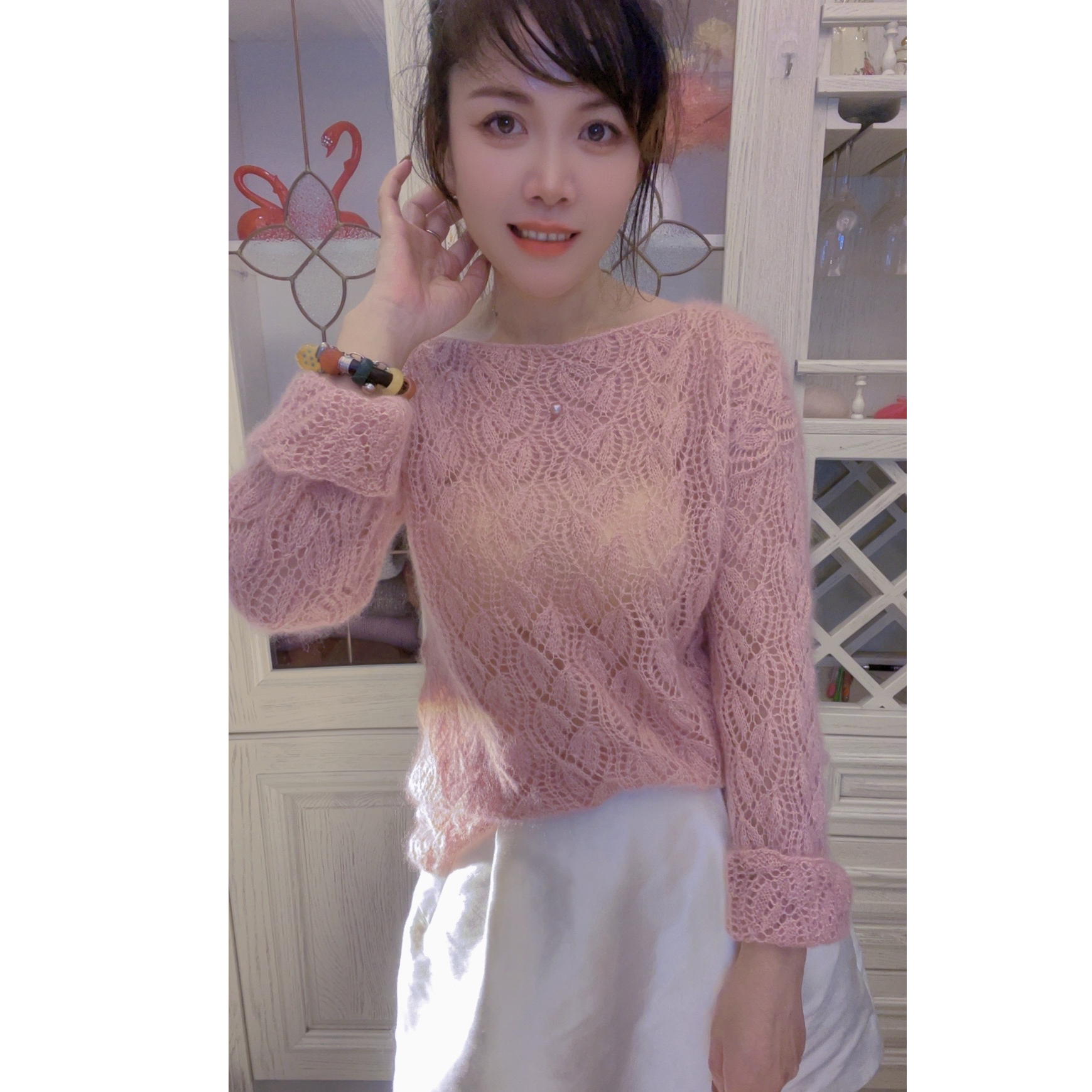 【半夏】九色鹿真丝亮丝珠片马海毛  手工编织毛线