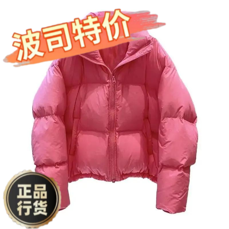 新款爆款胺韩版亮色短款棉服女2023年新款加厚小个子