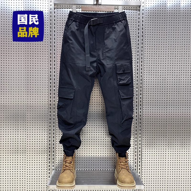 【小扬哥推荐】潮牌多口袋束脚工装裤男士春秋九分休闲裤纯色潮流