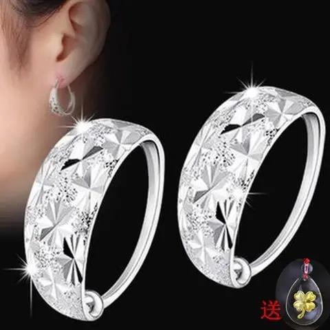 足银耳饰 老凮凰纯银耳环9999银耳环S990纯银耳环防过敏中老年人