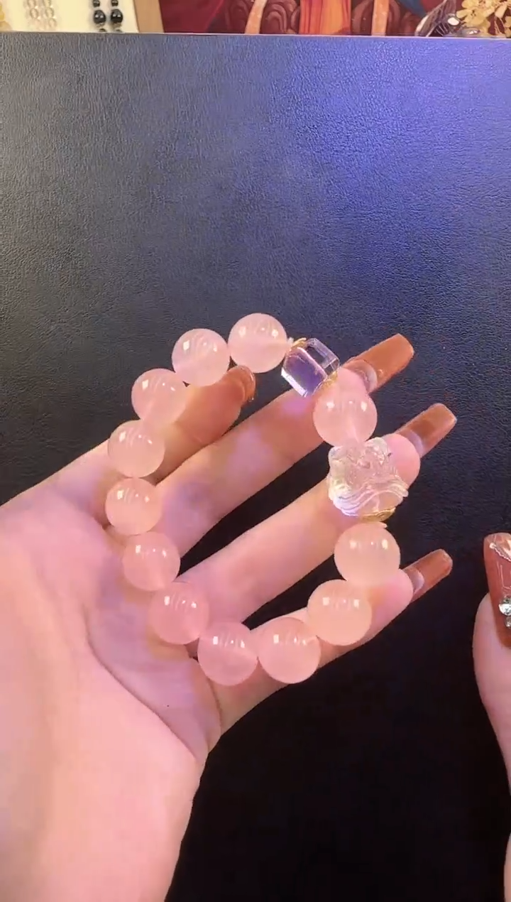 【闪购商品】水晶DIY未镶嵌粉醒狮